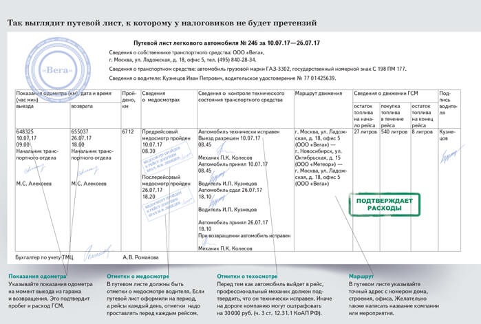 Штамп Механика По Выпуску Автотранспорта Образец