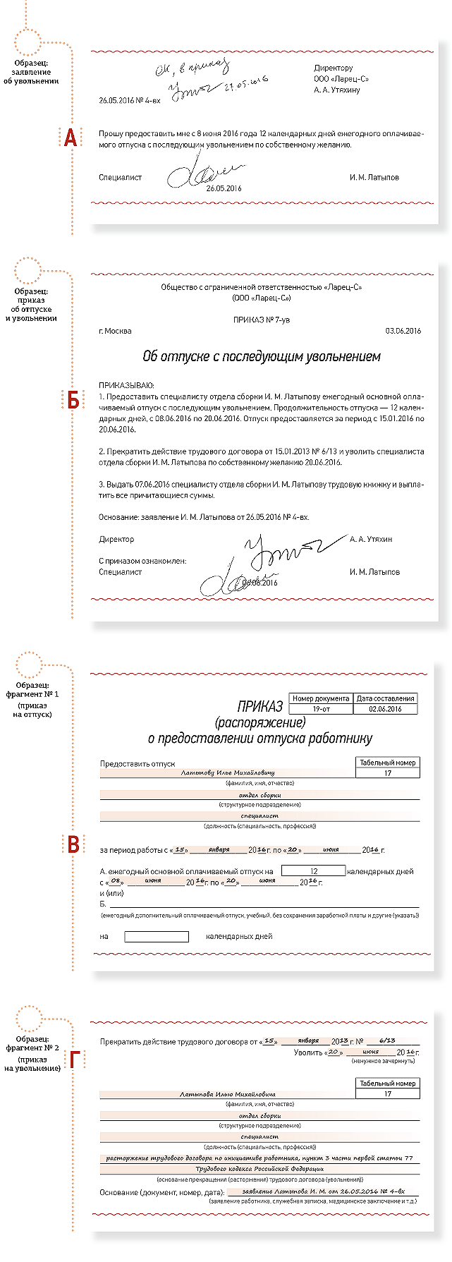 Приказ на отпуск с последующим увольнением – Трудовые споры № 6, Июнь 2016