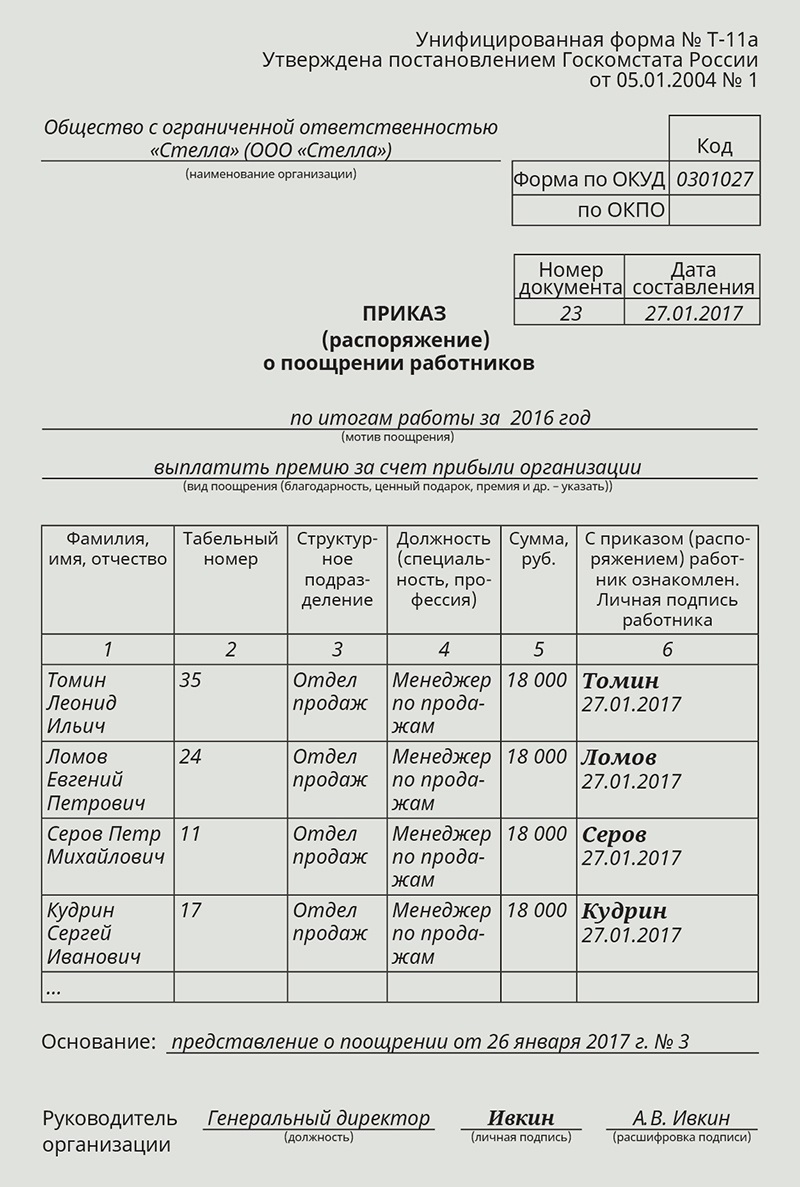 Как оформить премию по итогам работы за год – Кадровое дело № 1, Январь 2017