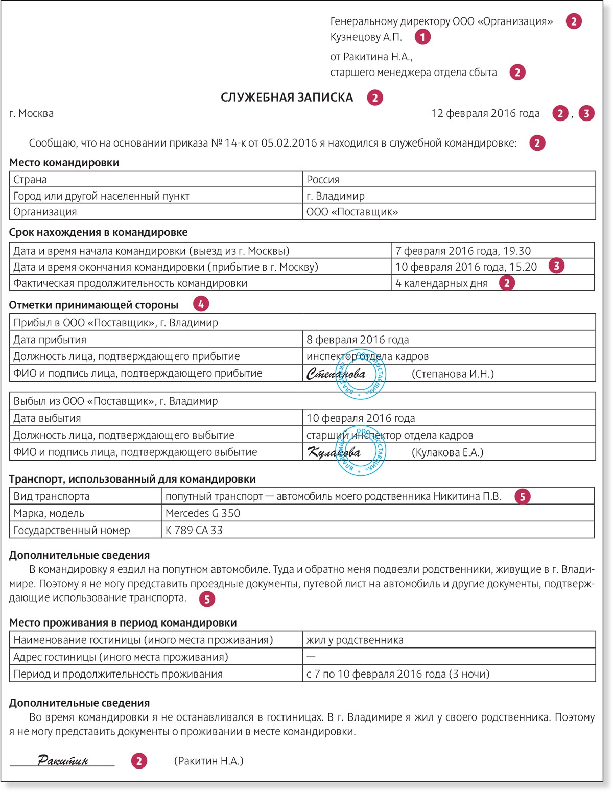 Cлужебная записка подтвердит срок командировки, даже если нет документов на  проезд и проживание – Российский налоговый курьер № 5, Февраль 2016