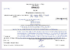 Приказ об увольнении работника по п. 2 ч.1 ст. 81 ТК