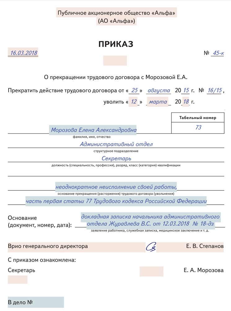 Сроки издания приказов