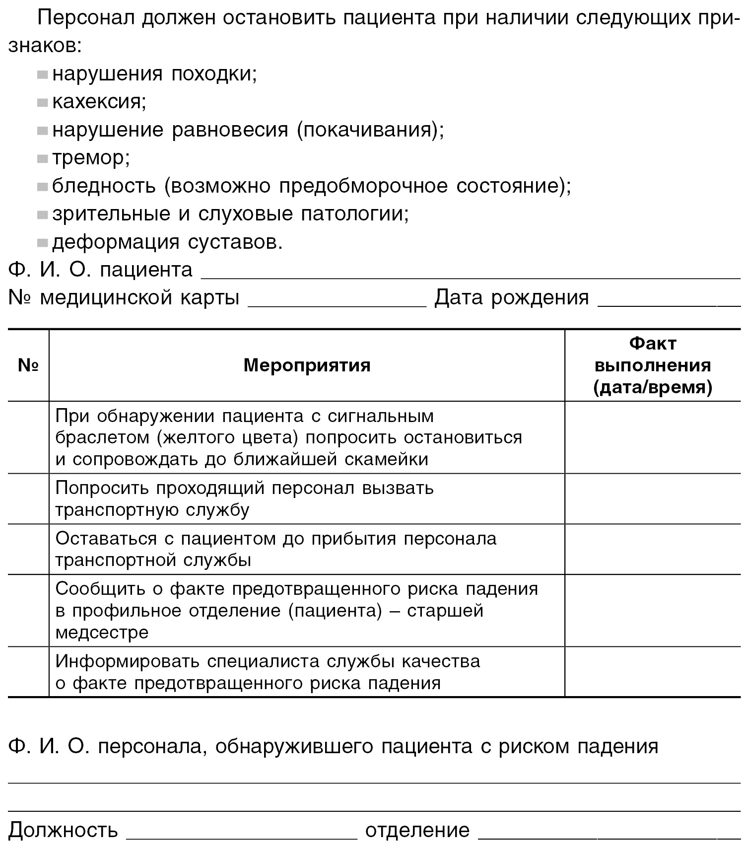 Список пациентов находящихся на лечении в отделении медицинской организации для справочного стола