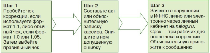 Образец акта для чека коррекции