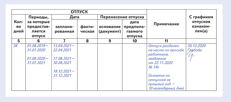 Система отпусков