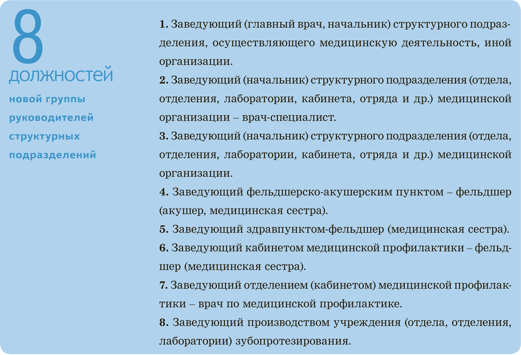 Номенклатура должностей медицинских работников