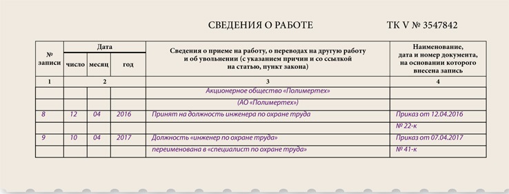 Образец штамп о переименовании организации в трудовую книжку образец