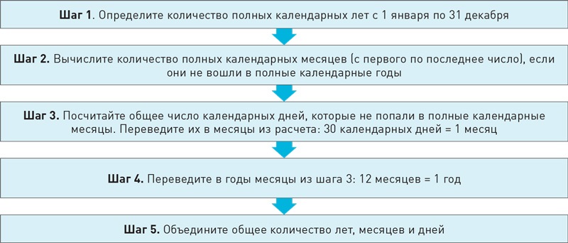 Виды трудового стажа схема