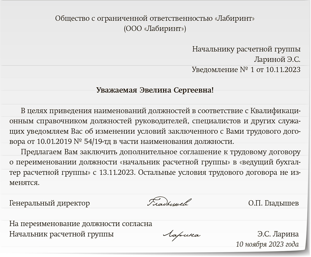 Переименование Должности Приравняли К Сокращению. Как Избежать.