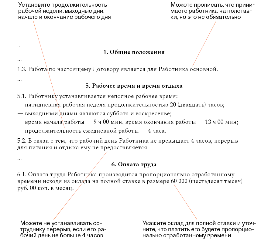 Как принять сотрудника на работу на неполную ставку, если он вам нужен