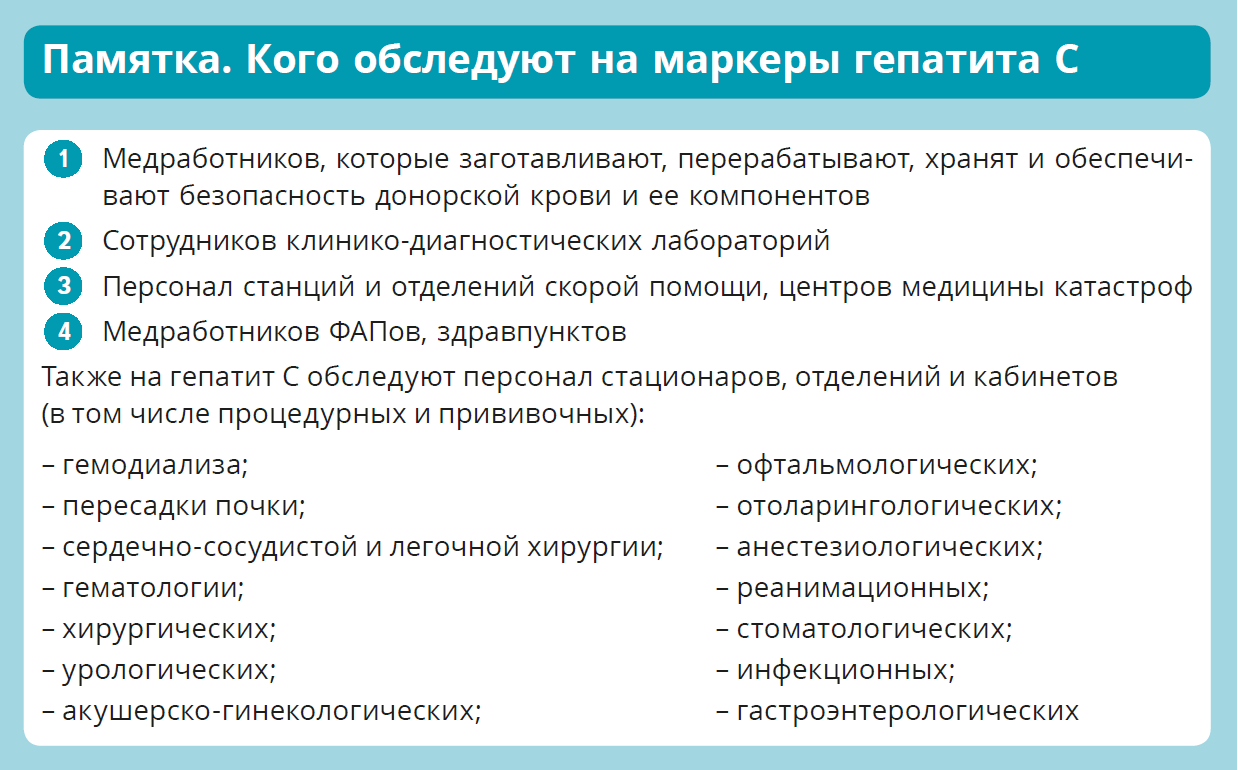 Профилактика вирусного гепатита C по последним методрекомендациям: чек-лист  для главной медсестры – Справочник медсестры № 7, Июль 2023