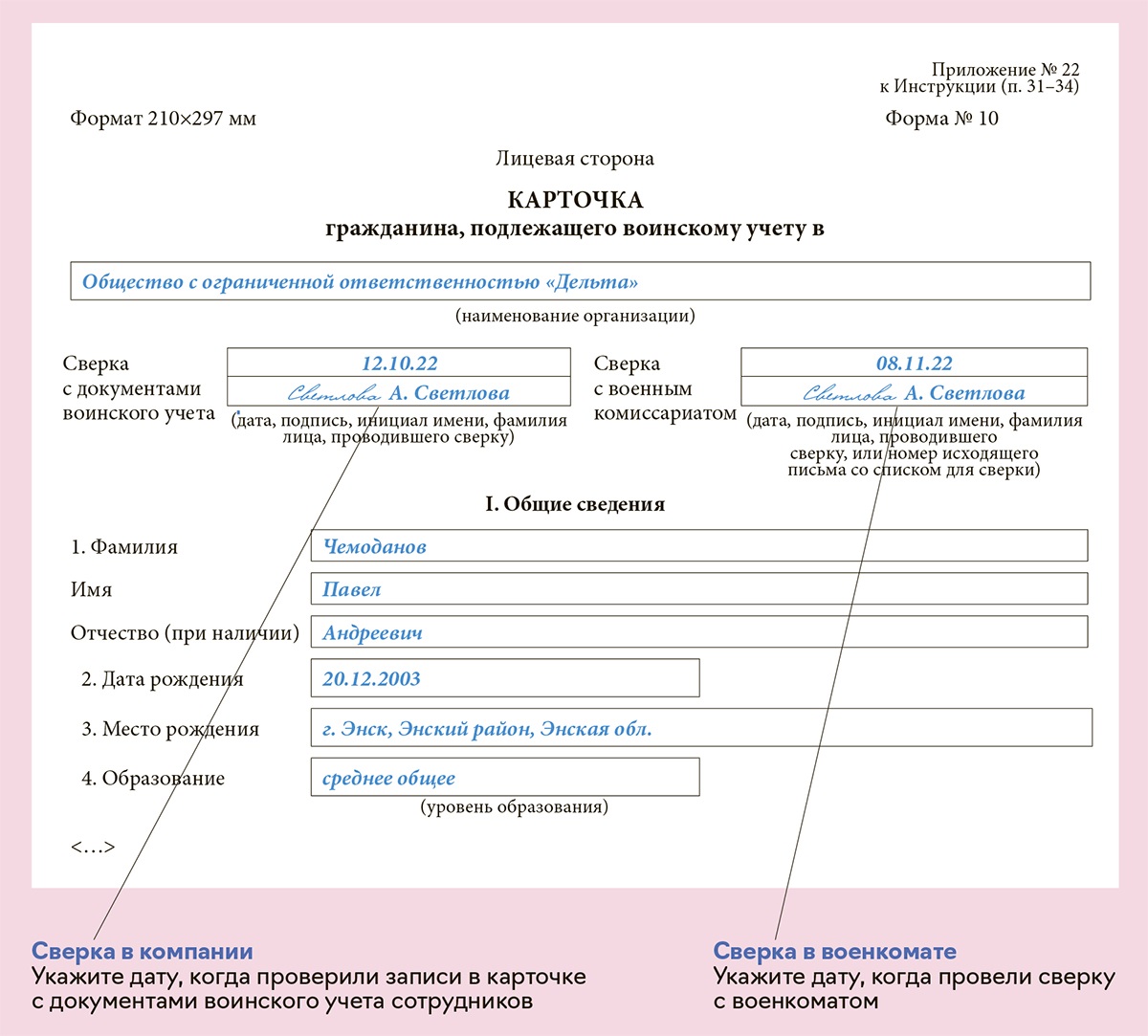 Сведения для сверки с военкоматом образец. Сверка с военкоматами по воинскому учету. Образец заполнения документов первичного воинского учета. Воинский учет форма 23 образец.