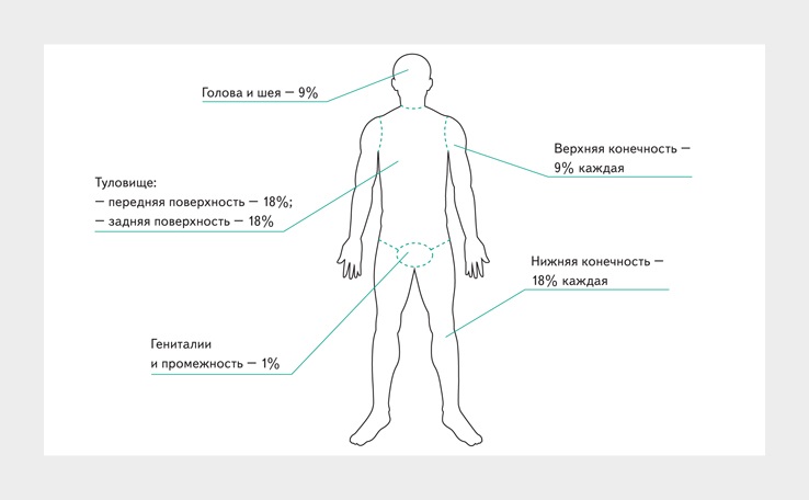 Туалет ожоговой поверхности