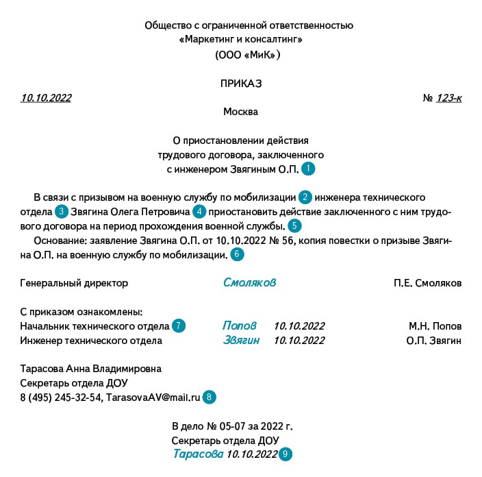 Договор приказ. Приказ о том что сотрудник не расписался в приказе. Приказ о приостановлении трудового договора в связи с мобилизацией. Приказ о возобновлении трудового договора после мобилизации образец. Приказ о приостановке трудового договора в связи с мобилизацией.