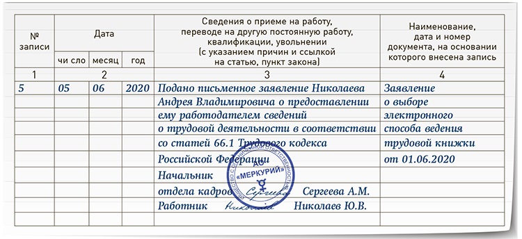 Запись трудовой книжке индивидуальный предприниматель