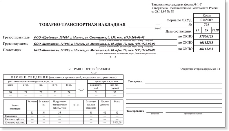 Расчет стоимости перевозки автомобиля