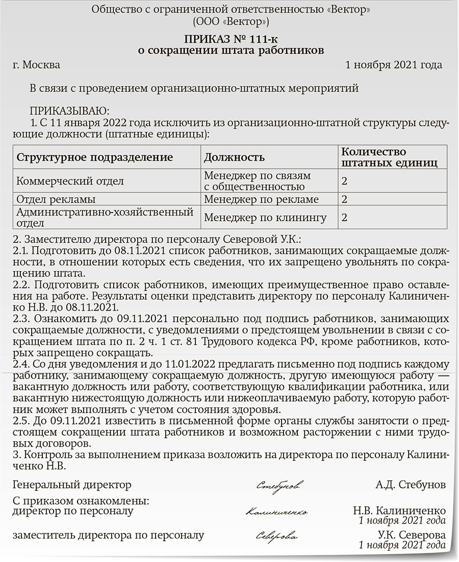 Сокращаем сотрудников так, чтобы проверяющие не придрались – Зарплата № 11,  Ноябрь 2021