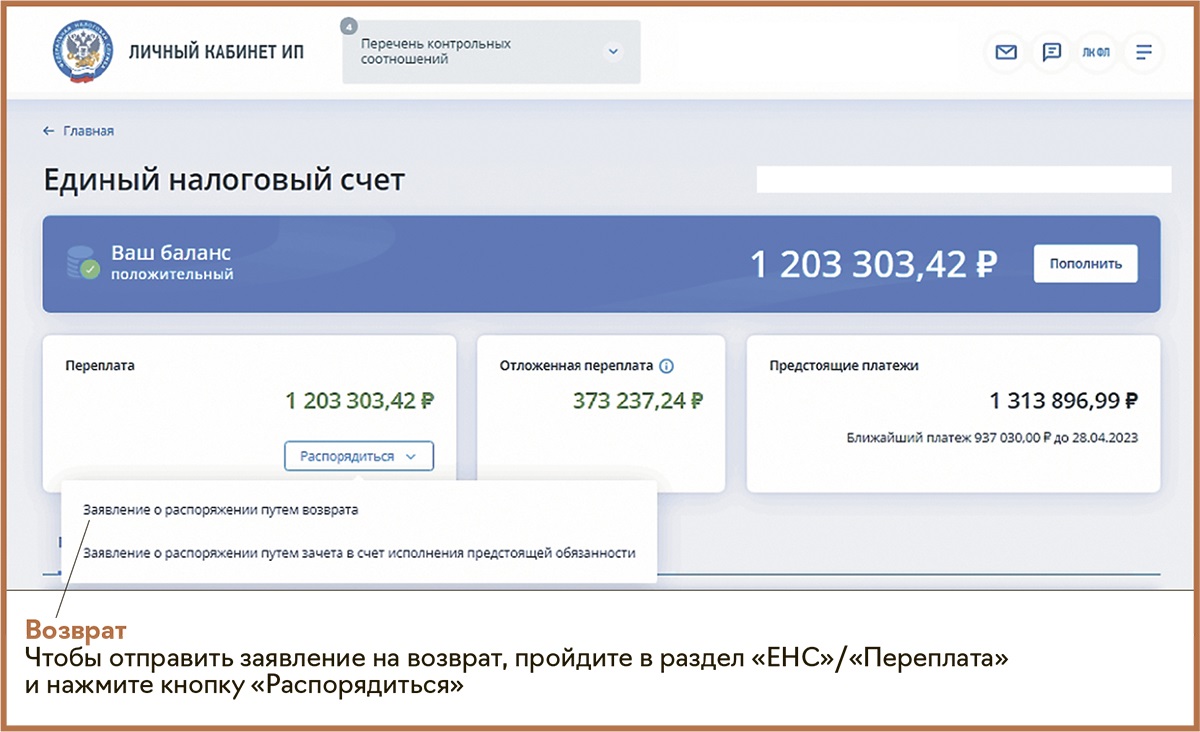 Отложенная переплата в личном кабинете налогоплательщика. Возврат переплаты по ЕНС что это. Отложенная переплата в личном кабинете налогоплательщика что это. Операции на ЕНС В личном кабинете ФНС. Возврат переплаты по ЕНС В личном кабинете налогоплательщика как.