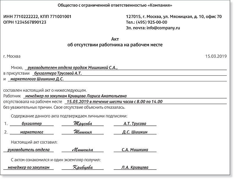 Работники ознакомлены под подпись