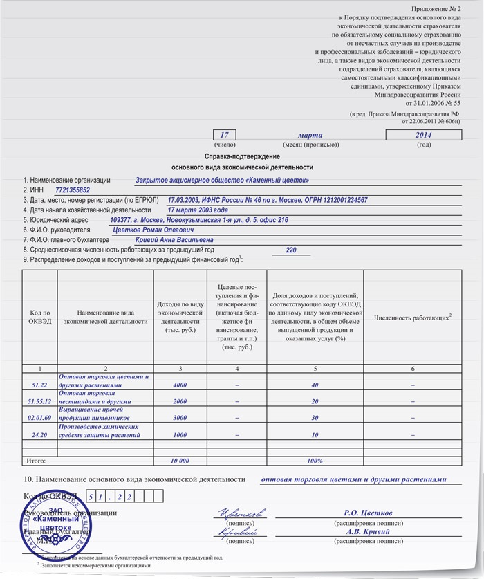 Вид подтверждающего документа. Справка подтверждение основного вида деятельности. Справка подтверждение основного вида деятельности в ФСС образец. Подтверждение ОКВЭД образец заполнения. Справка-подтверждение образец заполнения.