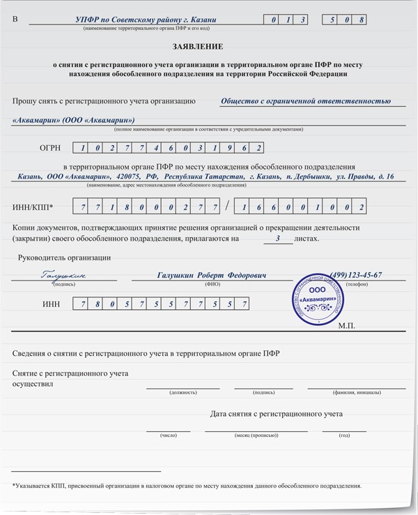 Как заполнить сообщение о создании обособленного подразделения образец