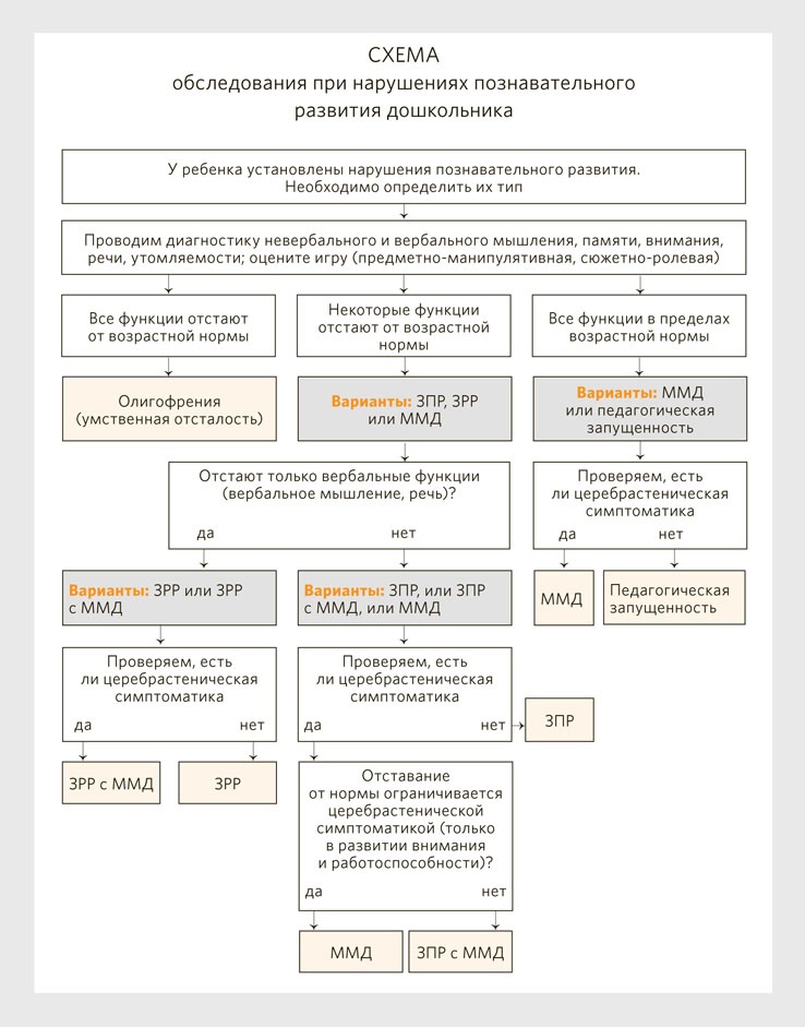 Схема обследования ребенка