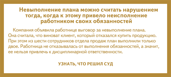 Могут ли уволить за невыполнение плана продаж в банке