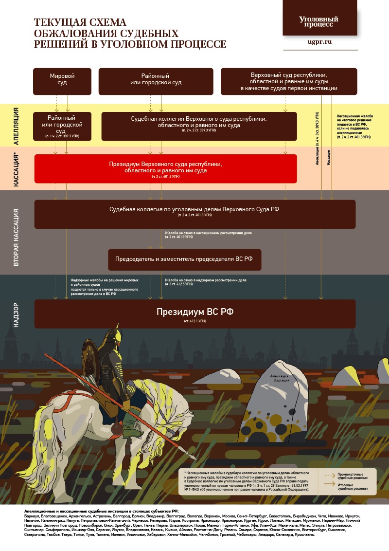 Схема обжалования приговора по уголовному делу