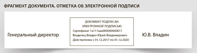 Отметка об электронной подписи не может включать изображение герба