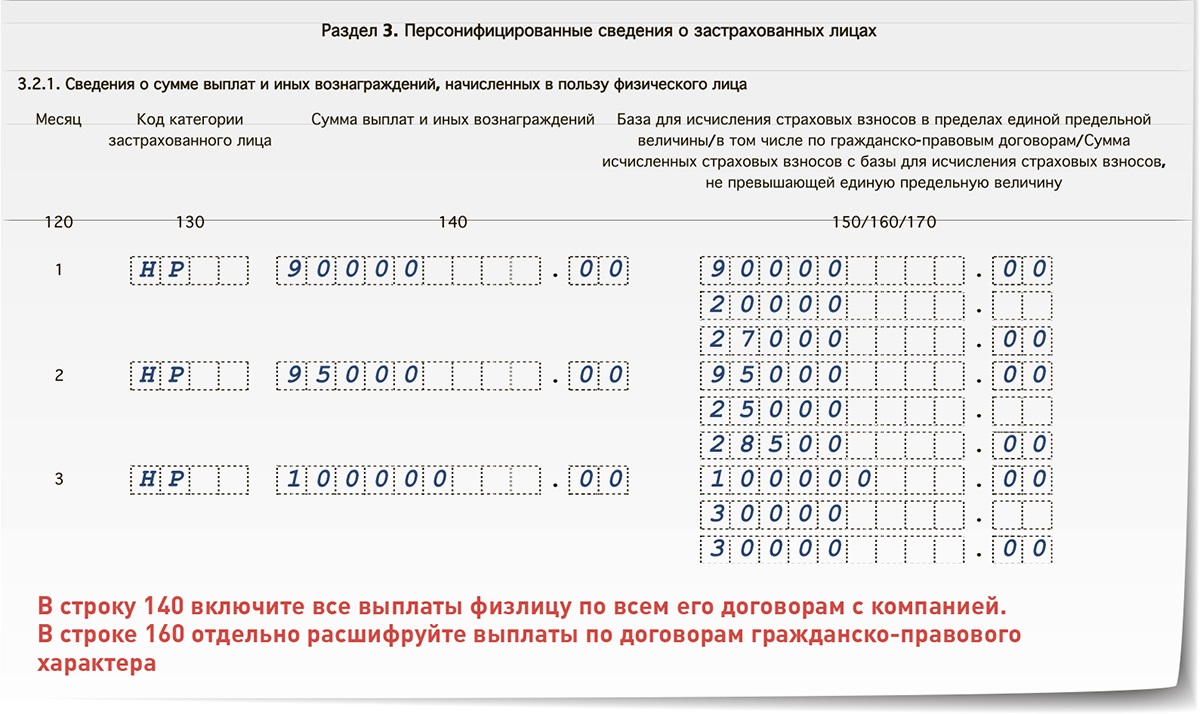 Форма рсв за 2023 год что изменилось. Копия раздела 3 РСВ как выглядит.