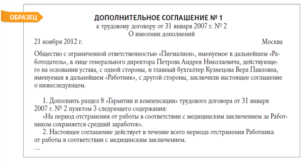 Материальная ответственность в трудовом договоре образец