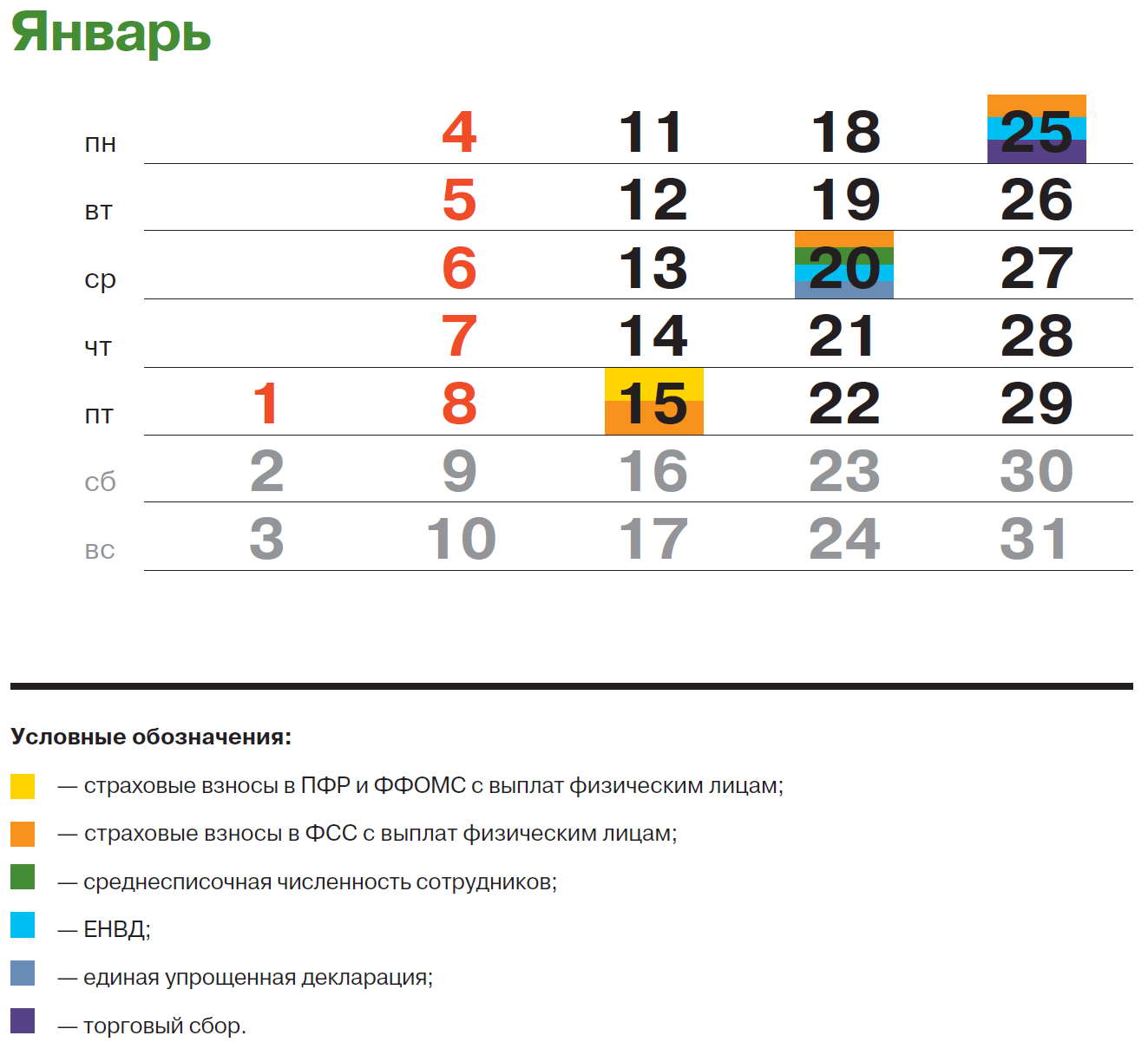 Налоговый и производственный календарь на январь 2016 года – Упрощёнка №  12, Декабрь 2015