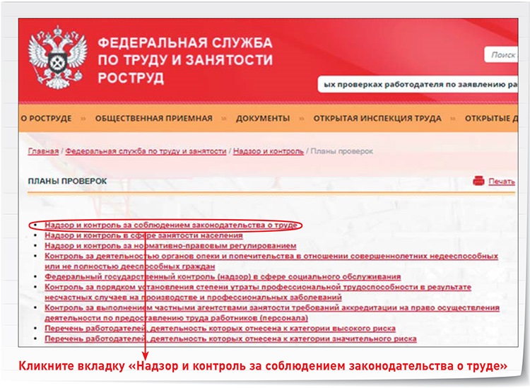 План проверок на 2017 год трудовая инспекция