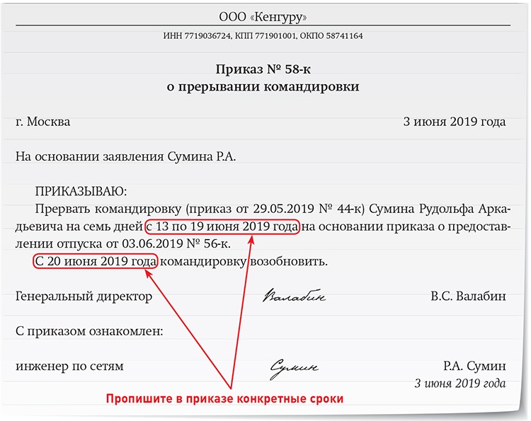 Приказ на командировку на генерального директора образец