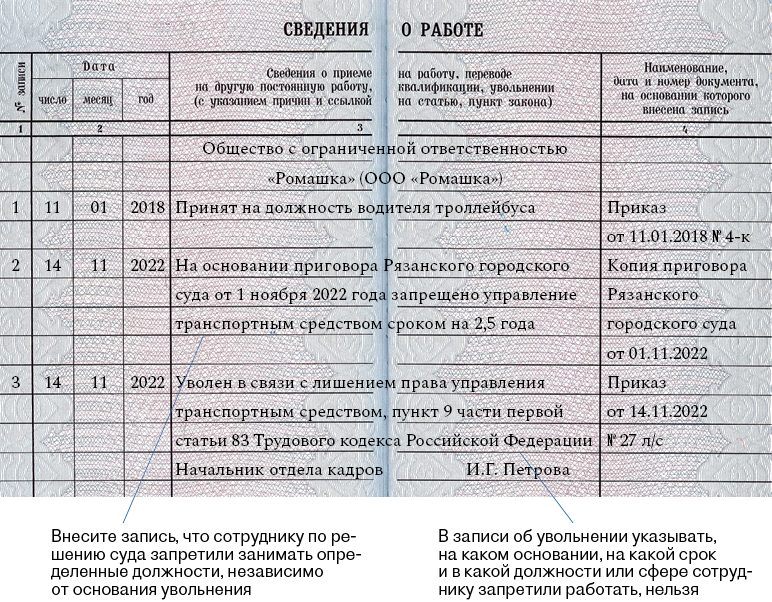 Как узнать, что работник судим, и какую запись вносить в трудовую ...