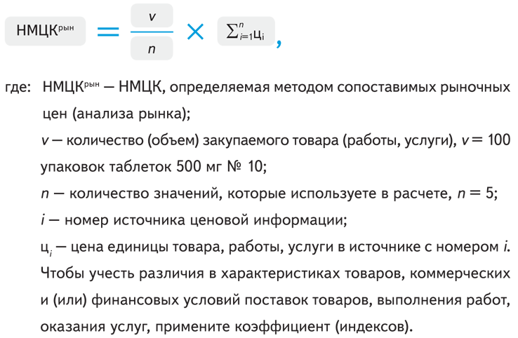 Расчет нмцк по фз калькулятор. НМЦК формула. НМЦК рыночная формула. Метод сопоставимых рыночных цен. Расчет начальной максимальной цены контракта.