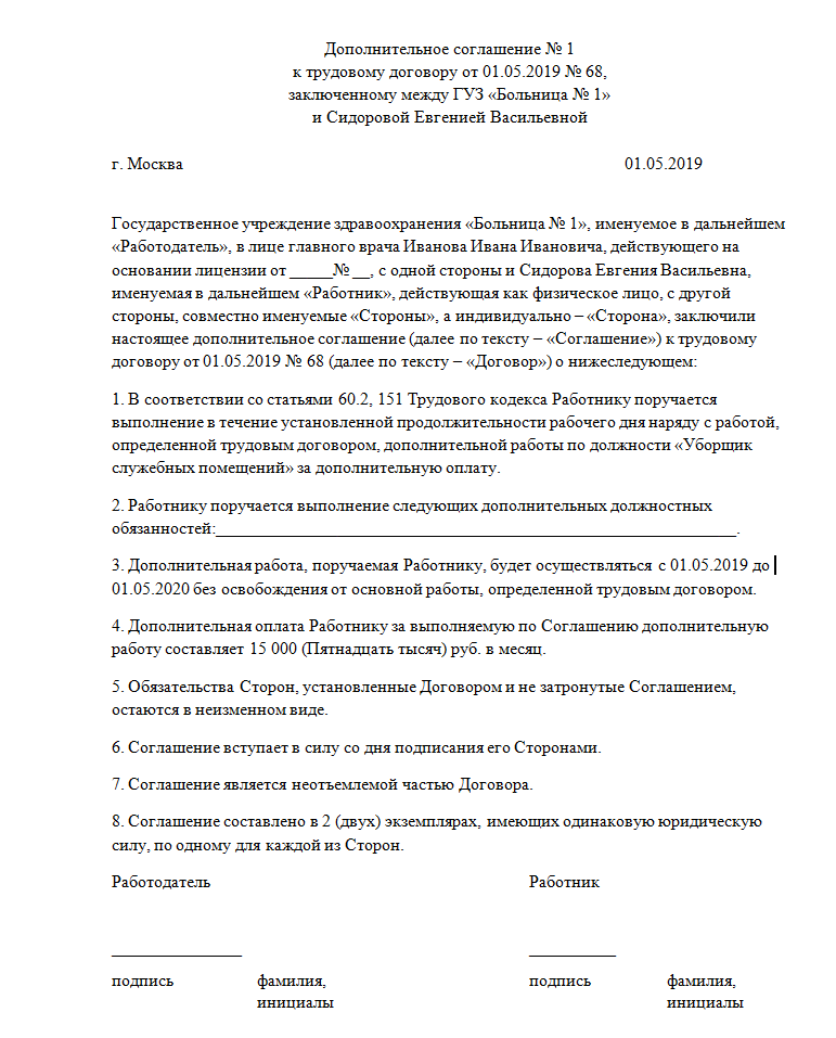 Дополнительное соглашение образец на расширение зоны обслуживания образец