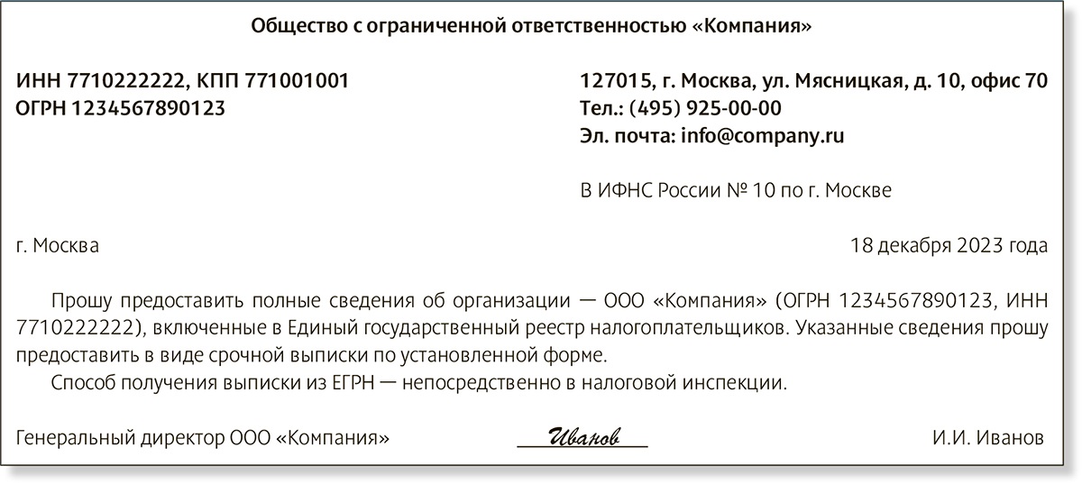 Сообщение об активах компании. Образец документа, который налоговая ...