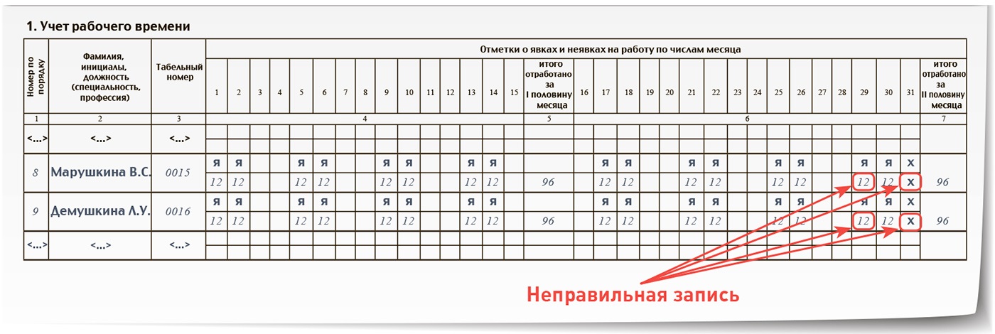 Табель на 2024 год