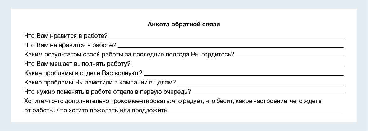 Анкета обратной связи после мероприятия образец