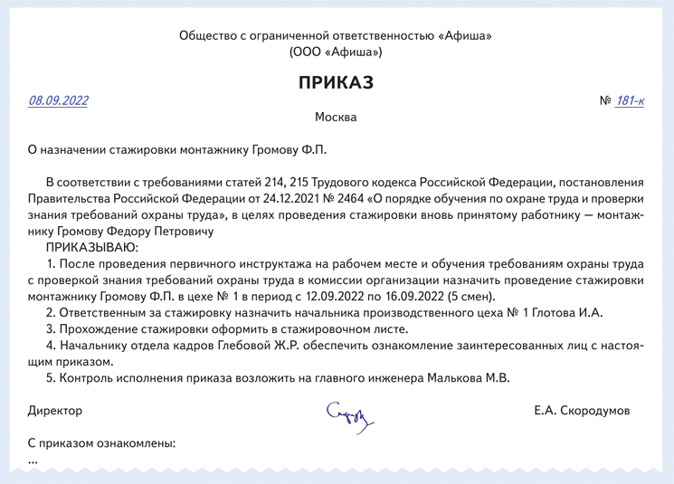 Стажировка на рабочем месте по охране труда. Приказ о назначении стажера следователя. Как оформляется стажировку в другой организации. Новый журнал стажировок как оформить 2022. Как оформляют стажировку на Озоне.